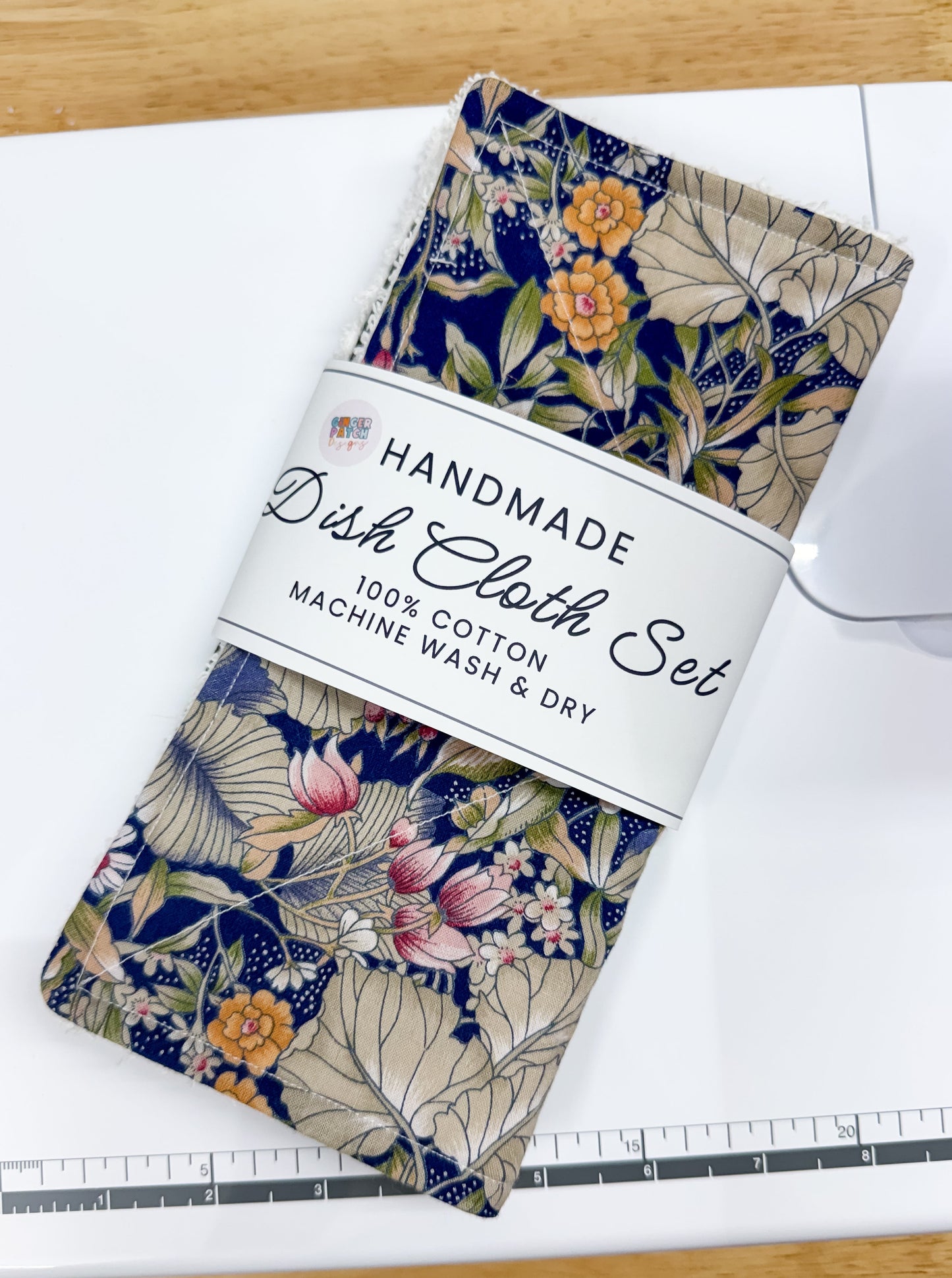 2-Pack Terry Cotton Dish Cloth Hunter Green Wildflower