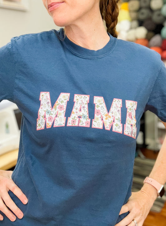 MAMA Floral Navy T-Shirt