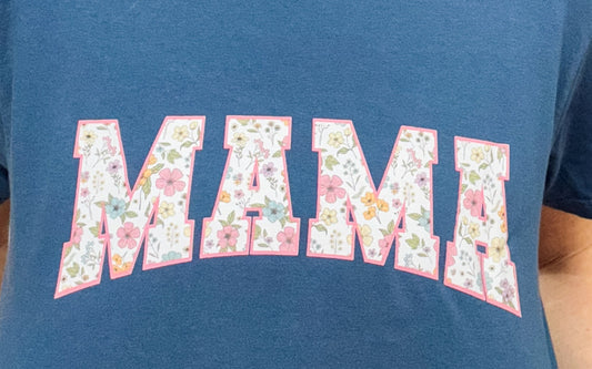 MAMA Floral Navy T-Shirt