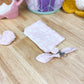Light Pink Floral Quilted Bow Keychain Wallet