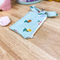 Mint Mushroom Quilted Bow Keychain Wallet
