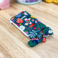 Green Mushroom Quilted Bow Keychain Wallet
