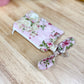 Rose Tea Set Quilted Bow Keychain Wallet