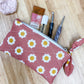 Daisy Flat Quilted Bow Pouch
