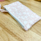 Light Pink Floral Flat Quilted Bow Pouch