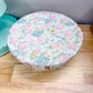 Reversible Bowl Cover LARGE Vintage Rose/Green Leaf