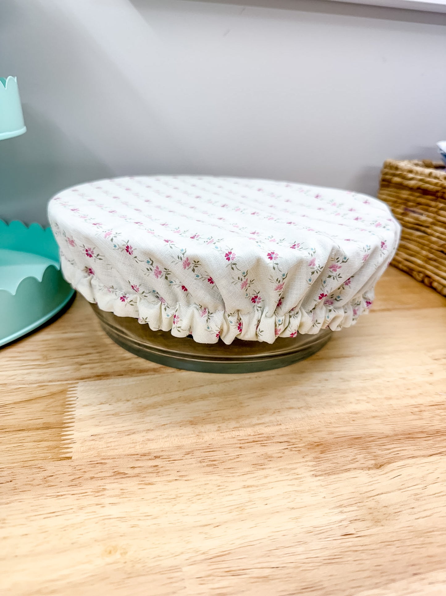 Reversible Bowl Cover LARGE Ditsy Green Floral