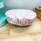Reversible Bowl Cover LARGE Purple Watercolor Floral