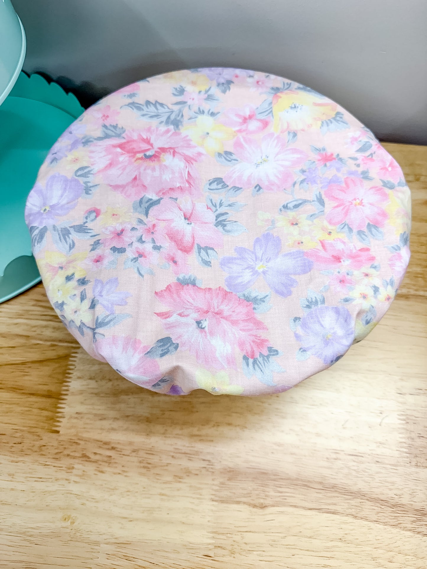 Reversible Bowl Cover LARGE Purple Watercolor Floral