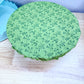 Reversible Bowl Cover LARGE Vintage Soft Pink Floral/Green Stripe