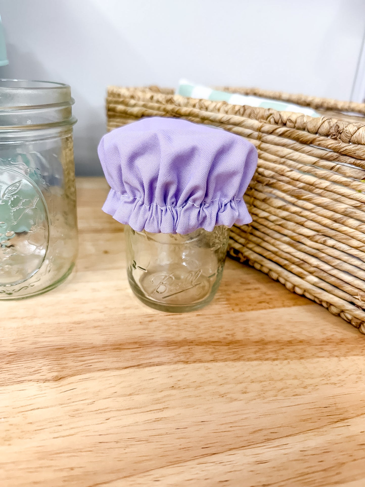 Reversible Jar Cover Purple Watercolor Floral