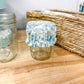 Reversible Jar Cover Vintage Blue Rose Floral