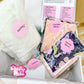 A curated craft kit box labeled 'Let's Make Something Lovely' by ButteryC, containing a large white fabric ball, patterned fabric pieces in peach and floral prints, a 'ButteryC' branded tag, and an instruction booklet.