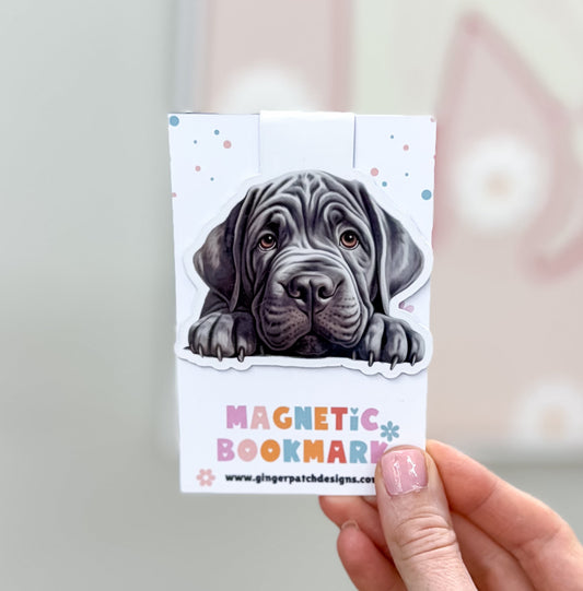 Gray Neapolitan Mastiff Magnetic Bookmark