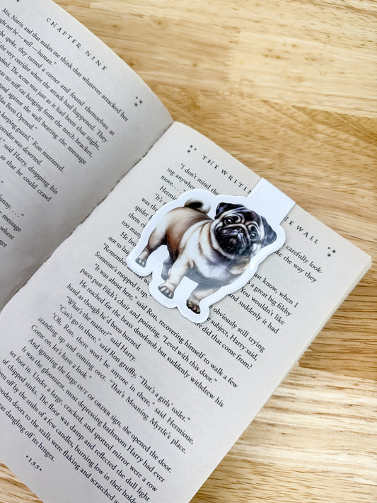 Fawn Pug Dog Magnetic Bookmark