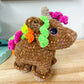 Brown Confetti Rainbow Unicorn Crochet Plushie