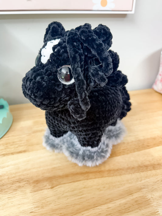 Black Pony Crochet Plushie