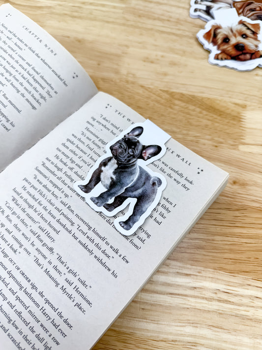 Gray French Bulldog Magnetic Bookmark