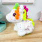 White Confetti Unicorn Crochet Plushie