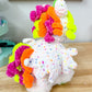 White Confetti Unicorn Crochet Plushie