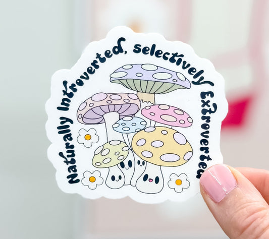 Naturally Introverted Selectively Extroverted Retro Sticker