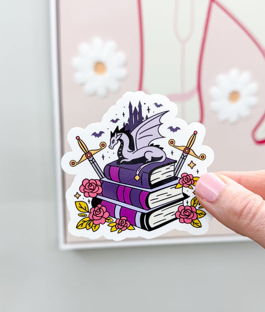 Fantasy Book Stack Sticker