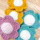 Retro Daisy Plush Decor ~ Blue, Pink, Yellow Crochet Decor