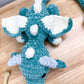 Teal Blue Crochet Dragon Plushie