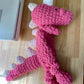 Pink Sparkle Dinosaur Crochet Plushie