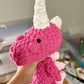 Pink Sparkle Dinosaur Crochet Plushie