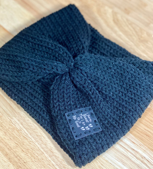 I Solemnly Swear I'm Up To No Good Black Knit Earwarmer