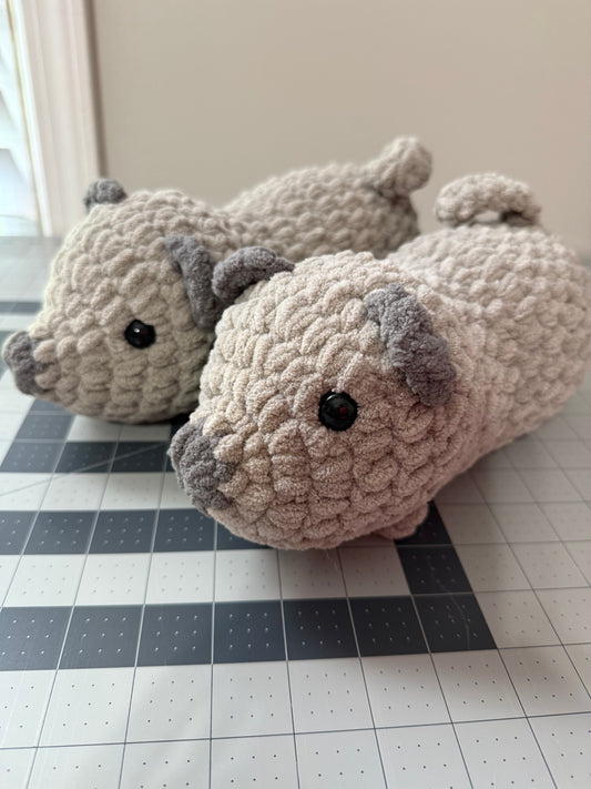 Gray Pig Crochet Plushie