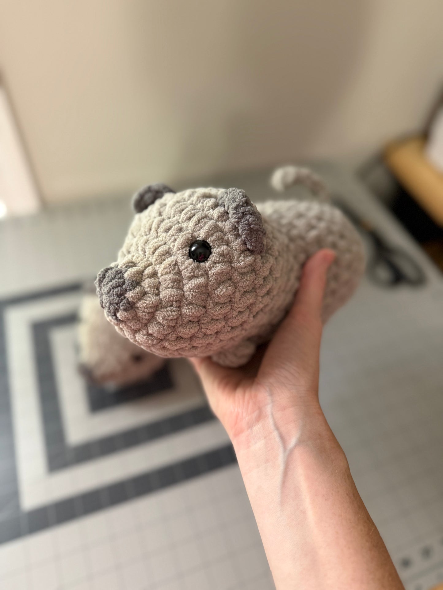 Gray Pig Crochet Plushie