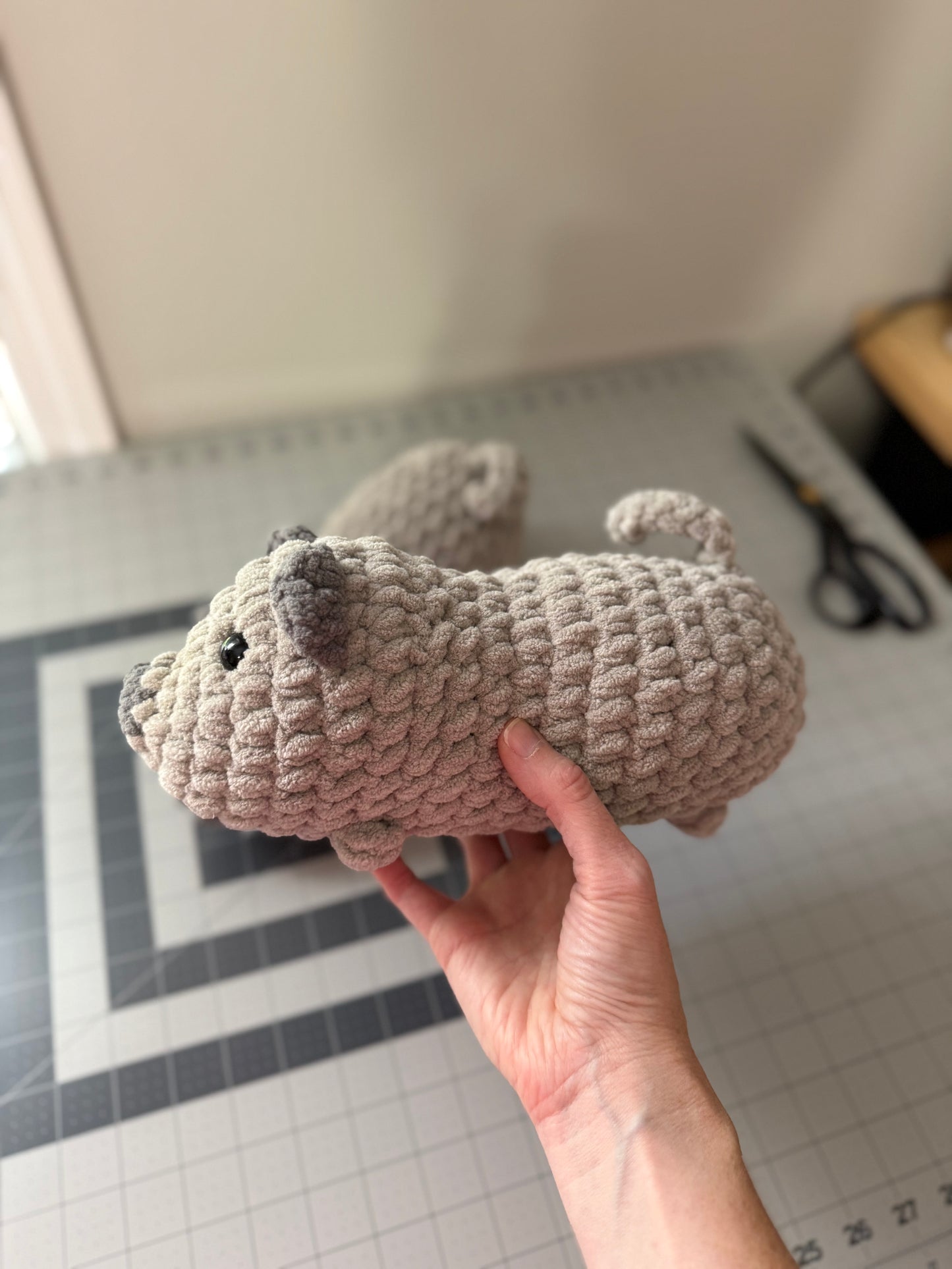 Gray Pig Crochet Plushie
