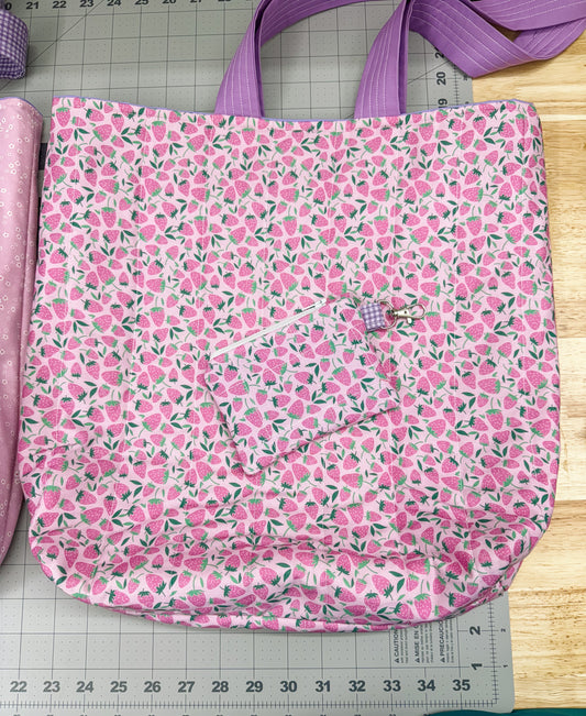 Charlotte Quilted Tote Strawberry Pink