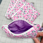 Pink Strawberries Quilted Keychain Wallet Pouch