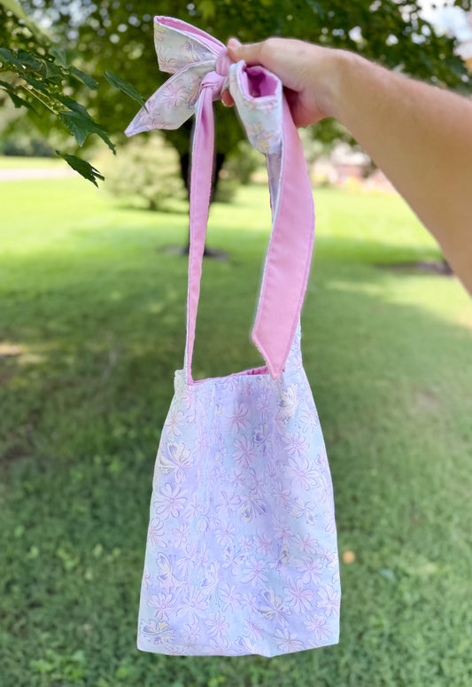 Nana Adjustable Tote Bag Purple Butterfly Watercolor