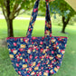 Memaw Everyday Vintage Fabric Tote Bag Navy Rose