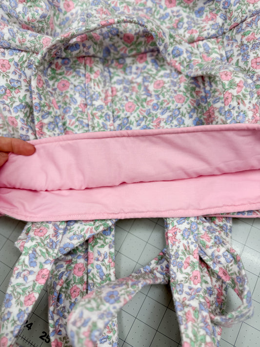 Memaw Everyday Vintage Fabric Tote Bag Pink & Blue Floral