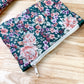 Vintage Quilted Flat Pouch Green Rose