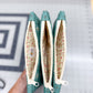 Vintage Quilted Flat Pouch Green Victorian Stripes