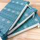 Vintage Quilted Flat Pouch Green Victorian Stripes
