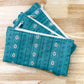Vintage Quilted Flat Pouch Green Victorian Stripes