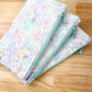 Vintage Quilted Flat Pouch Purple Butterfly Watercolor