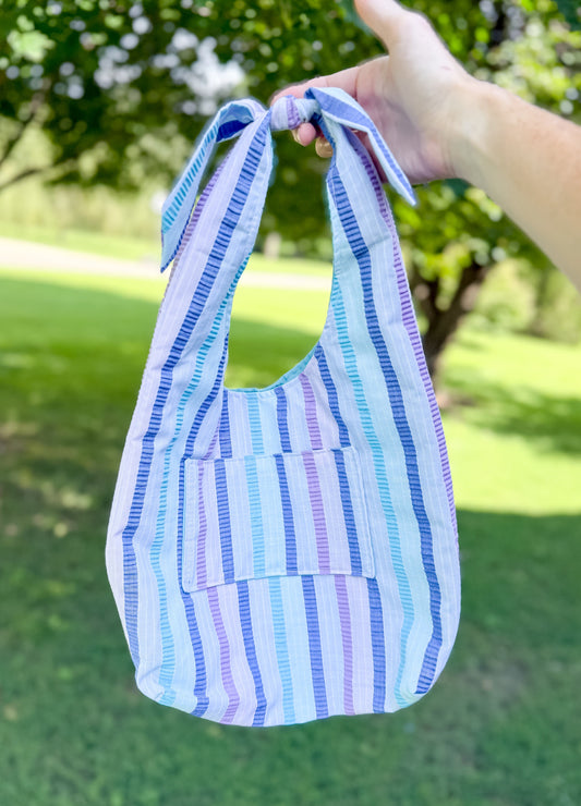 Gigi Slouchy Bag Small Blue Stripes