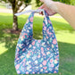 Gigi Quilted Slouchy Bag Small Blue Rose Floral