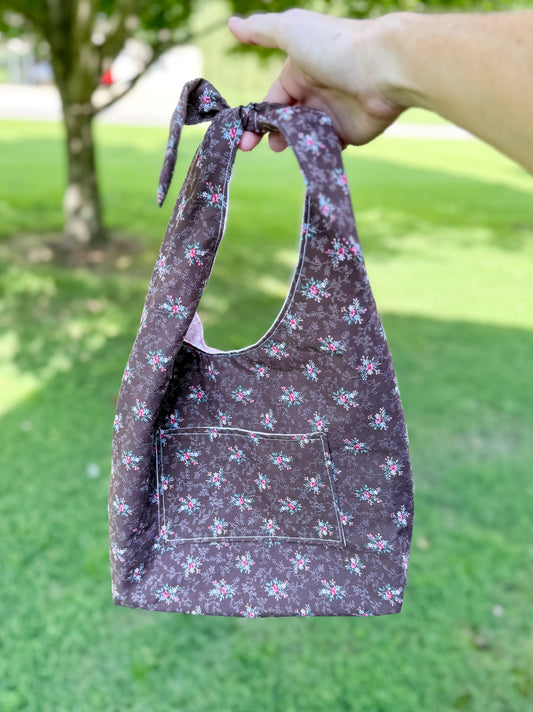 Gigi Slouchy Bag Small Brown Pink Floral