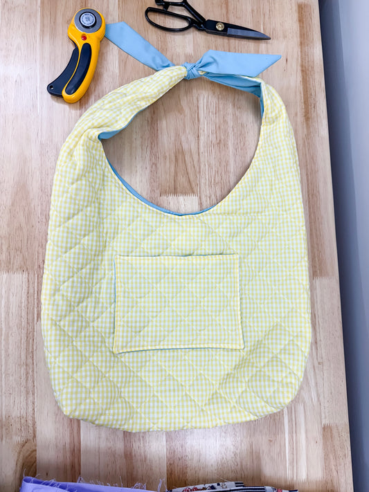 Gigi Quilted Slouchy Bag Yellow Checkered