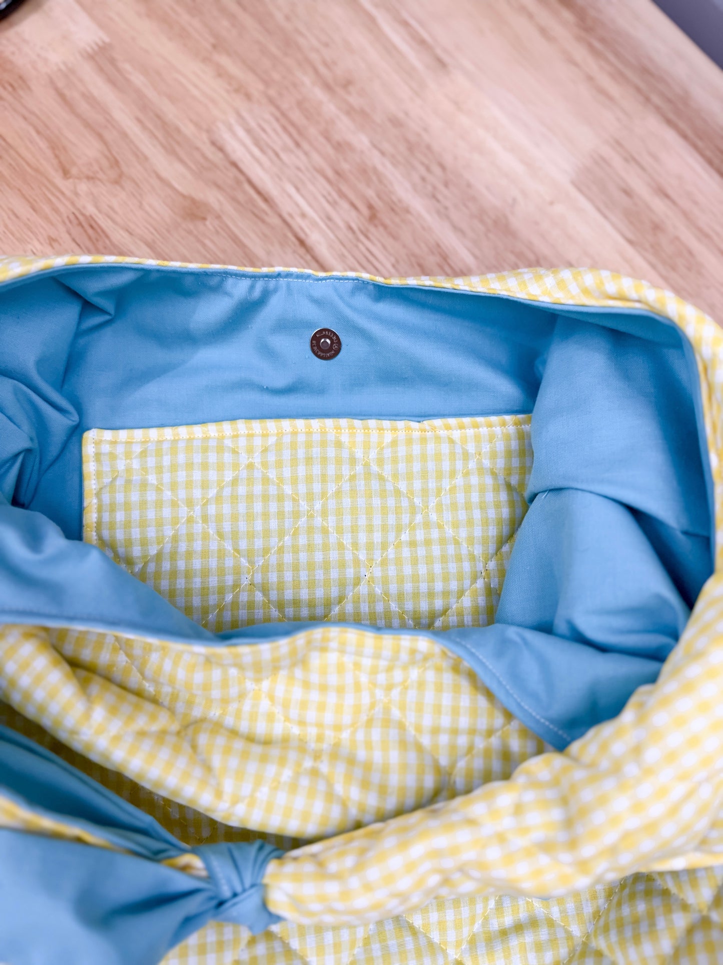 Gigi Quilted Slouchy Bag Yellow Checkered