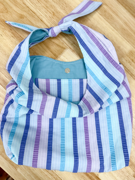 Gigi Slouchy Bag Small Blue Stripes